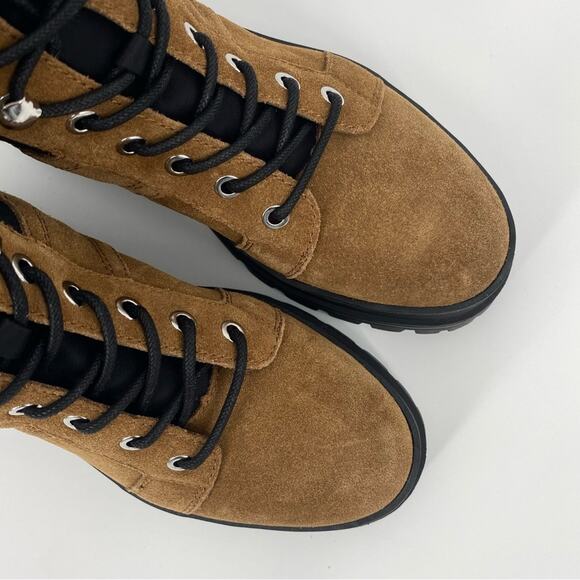 MARC FISHER NWOB Sashia Platform Combat Lace Up Boots Brown Suede Size 9 - Picture 6 of 9